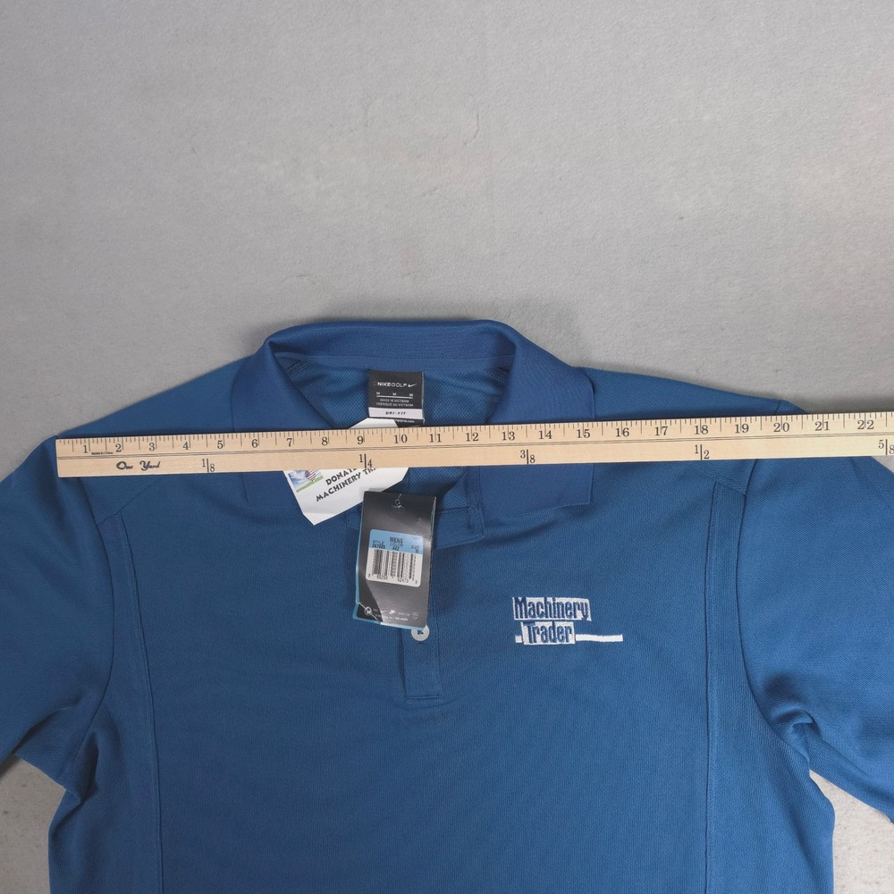 New Nike Golf Mens Dri-FIT Polo Shirt Blue Trader Logo 267020-442 Size M - Picture 4 of 10